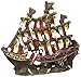 Penn Plax Striped Sail Shipwreck Aquarium Decoration Ornament Colorful Red and White Design 8.25 Inch