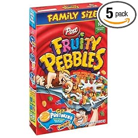 Post Fruity Pebbles Cereal, 17-Ounce Boxes (Pack of 5)