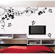 Fuloon adesivo parete, wall sticker, sticker muro a forma di fiore sulla sinistra colore nero 200*150 cm removibile molto bello, di alta qualit�, un'opera d'arte consigliatissimo