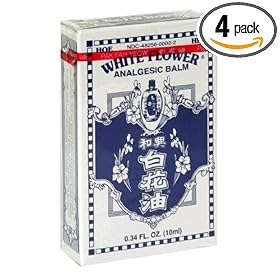 White Flower Analgesic Balm, 0.34-Ounce Bottles (Pack of 4)
