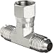Brennan 6600-06-06-06-SS, Stainless Steel JIC Tube Fitting, 06MJ-06MJ-06FJS Tee, 3/8" Tube OD
