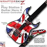 PS2 Guitar Hero II ( 2 ) Kramer Guitar Union Jack 01 WraptorSkinz TM Faceplate Skin by TuneTattooz TM