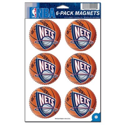 NEW JERSEY NETS OFFICIAL LOGO 6 MAGNET SET