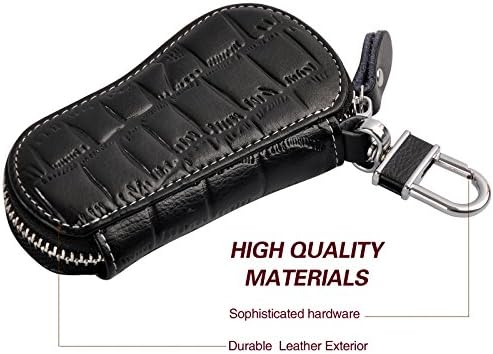 BAIPAK Fashional Leather Wallet Style Compact Key Case / Key Holder with Chain for Men and Women NO.704 --Black
