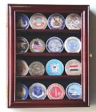 XS Military Challenge Coin Display Case Cabinet Holder Rack w/ UV Protection