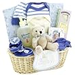 Shades of Blue New Baby Boy Gift Basket - Complete Newborn Layette - Great Shower Gift Idea for Newborns