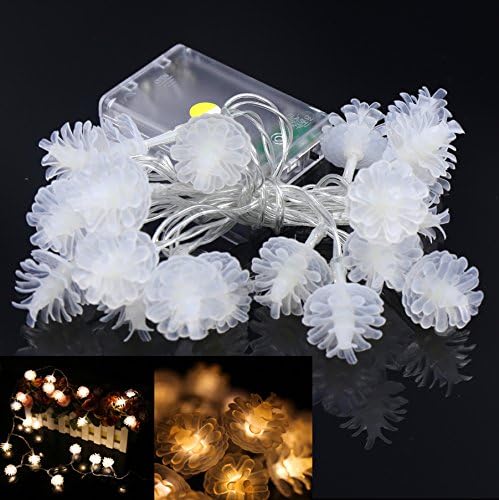 YeMarket Pine Cone Battery Operated Outdoor and Indoor String Lights Decorative Christmas Fairy Light With 2 Functions for Party, Wedding Decorations, Patio, Garden (Warm White, 2m 20 Leds)