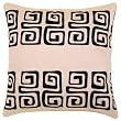 Decorative Handmade Cushion Cover / Pillow Sham With Contemporary Black Swirl Design - Beige