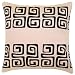 Decorative Handmade Cushion Cover / Pillow Sham With Contemporary Black Swirl Design - Beige