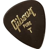 Gibson Standard Celluloid Guitar Picks - 1 Dozen, Black Thin