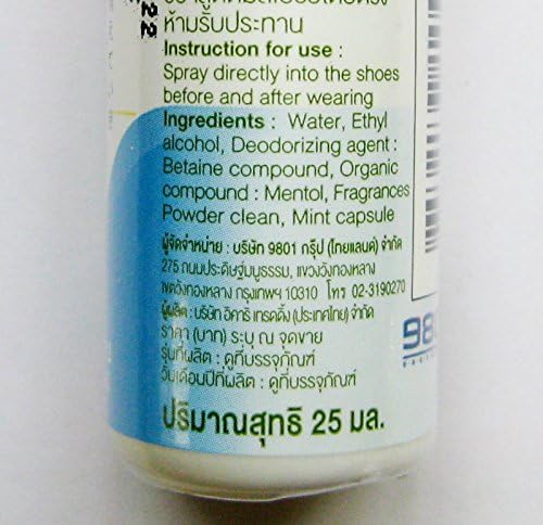 Natural Shoe Deodorizer Spray, Natural Antiperspirant, Portable Size, Shoe Odor Spray, Foot Deodorant Spray, Stink Caused By Bacteria, Cool Mint Formula