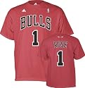 Derrick Rose Chicago Bulls adidas Name and Number Red T-Shirt