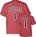 Search : Derrick Rose Chicago Bulls Adidas Name and Number Red T-Shirt