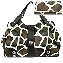 XL Brown Giraffe Designer Inspired Animal Print Handbag Purse Bag Tote