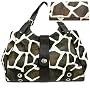 XL Brown Giraffe Designer Inspired Animal Print Handbag Purse Bag Tote