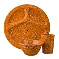 Confetti Recycled Melamine Set - Orange