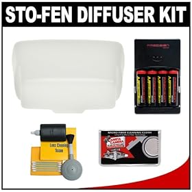 Sto-Fen Omni-Bounce OM-400 Flash Diffuser + Cameta NMH-1 Power Package - for Nikon SB-400 AF Speedlight Flash