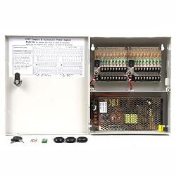 VideoSecu 18 Output 12 V DC CCTV Distributed Power Supply Box for Security Camera with lock PWD18 1NK