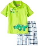 Kids Headquarters Boys 2-7 Polo Top With Plaided Cargo Shorts