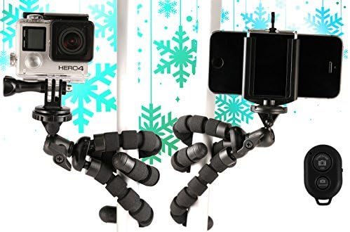 GOMA Industries Flexible Tripod with 360 Degree Head and Quick Release Plate &amp; Smartphone Adapter