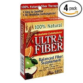 Ultra Fiber Balanced Fiber Supplement Coated Caplets, Bonus, 84-Count Boxes (Pack of 4) by