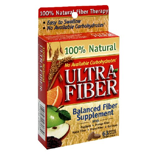 Ultra Fiber Balanced Fiber Supplement Coated Caplets, Bonus, 84-Count Boxes (Pack of 4)