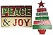 Christmas Decorations for Your Home - Set of 2 Wooden Christmas Signs - Peace & Joy and Have Yourself A Merry Little Christmas Tree