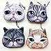 HuaYang Fantastic Cartoon Cat Head Shape Wallet Coins Purse Holder Pouch(Dark Coffee Meow)