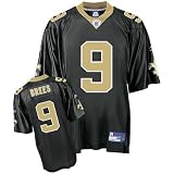 Drew Brees Jersey: Reebok Black Replica #9 New Orleans Saints Jersey