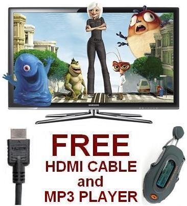 Samsung UN46C7000 46-Inch 1080p 3D LED LCD HDTV (Black) - FREE HDMI Cable & FREE MP3 Player