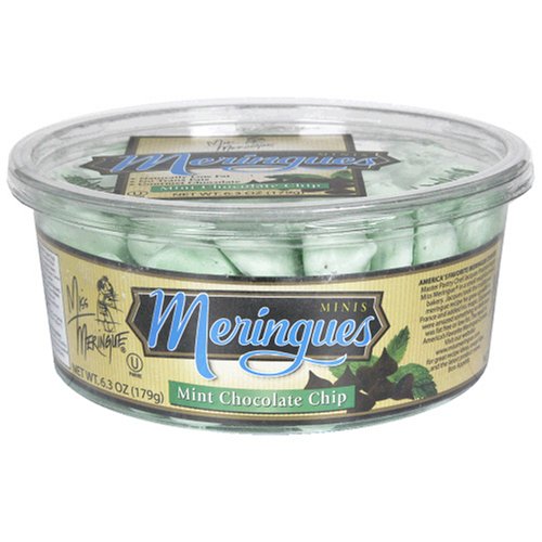 Miss Meringue Mint Chocolate Chip Meringue Minis, 6.3-Ounce Container (Pack of 6) by Chocolate Mint Cookies