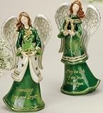 Friendship and Luck of the Irish Angel Figurines Set of 2