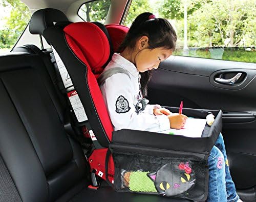 Kidluf Car Seat Travel Tray with Sturdy Play Surface and Storage Pockets- High Quality Travel Tray for Kids - Snack & Play Travel Tray - Multi Function Car Seat Travel Tray