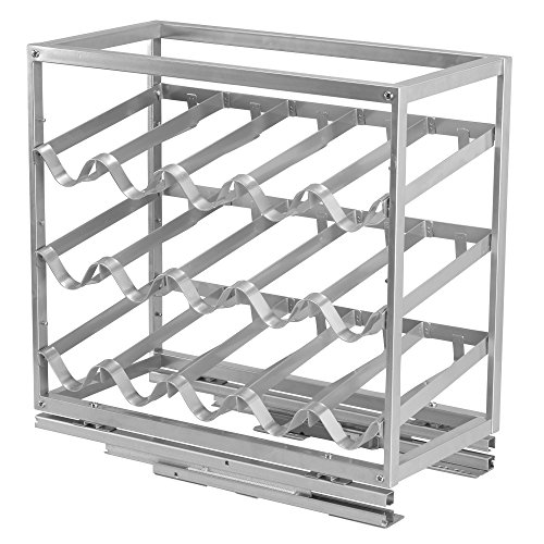 Household Essentials Brushed Metal Pull Out Wine Bottle Rack