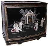 Black Oriental Cabinet with Mother of Pearl Inlay