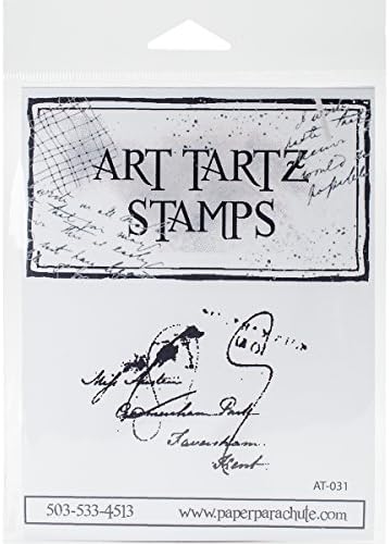 Paper Parachute AT031 Script Art Tartz Cling Rubber Stamps, 3" by 2.5", Red