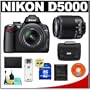 Nikon D5000 Digital SLR Camera w/ 18-55mm VR Lens + 55-200mm Zoom Lens + 8GB Memory Card + Spare EN-EL9 Battery + Case + Cameta Bonus Accessory Kit