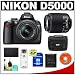 Nikon D5000 Digital SLR Camera w/ 18-55mm VR Lens + 55-200mm Zoom Lens + 8GB Memory Card + Spare EN-EL9 Battery + Case + Cameta Bonus Accessory Kit