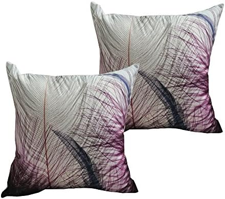 Yoovimin ®2pcs Throw Pillow Case Decorative Cushion Cover Pillowcase for Sofa Feather 18 "X18 " (Feather 1)