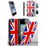 PacK Exclusif - Apple Iphone 4, 4G, 4S, Siri - Housse Etui Coque Motif drapeau Couleur Original drapeau UK / d'Angleterre / Drapeau Anglais UK + stylet + 3 protection ecranpar Access-Discount