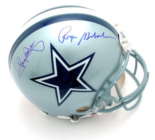 Roger Staubach and Tony Dorsett Autographed Pro-Line Helmet | Details: Dallas Cowboys, Authentic Riddell Helmet