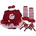 Elevin(TM)Christmas Newborn Baby Girl Party Outfits Romper Clothing Sets Tutu Dress