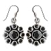 Sterling Silver Onyx Gemstone Earrings 1.25 Inches