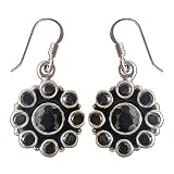 Onyx Gemstone Earrings Sterling Silver 1.25 inches (erg031)