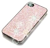 Produkt-Bild: Hartschale "Disco" gl&auml;nzend hellrosa & Soft-Touch-H&uuml;lle "Begierde" aus Velours, rosa, f&uuml;r iPhone 4. Folie / Etui / Schale / H&uuml;lle, einmalig gl&auml;nzend & Tasche, f&uuml;r Handys