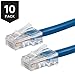 Buhbo 0.5 ft (6-inch) Cat5E UTP Ethernet Network Non Booted Cable (10-Pack), Blue