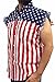 USA Flag Sleeveless Denim Shirt-2XL
