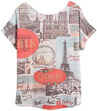 Ugorgeous Women's Paris Scenics Print Short Sleeve T-shirt Tops