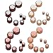 Longbeauty 36Pcs/76Pcs Colorful Soft Silicone Ear Gauges Flexible Ear Skin Tunnels Earlets Plugs Stretcher Expander Set Piercing Jewelry 2g-3/4