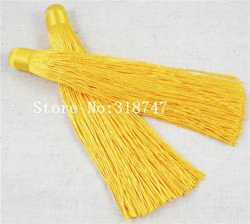 5*2pcs/lot Dia 1.3cm Multi Colors Options Silk Cord Handmade Chinese Knot Tassel Accessories Jewelry Decoration (Gold)